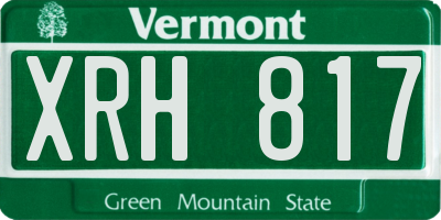 VT license plate XRH817