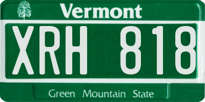 VT license plate XRH818