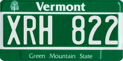 VT license plate XRH822