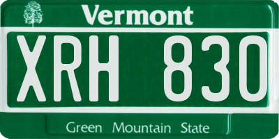 VT license plate XRH830