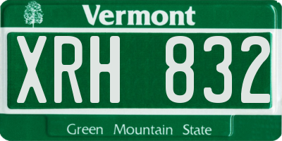 VT license plate XRH832