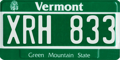 VT license plate XRH833