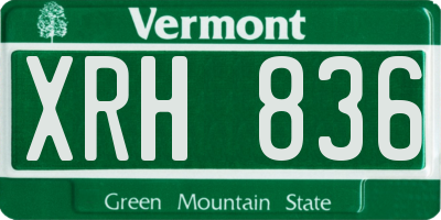 VT license plate XRH836