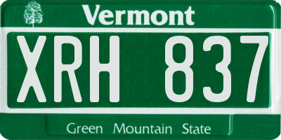 VT license plate XRH837