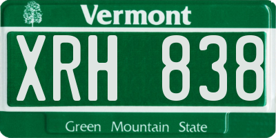 VT license plate XRH838