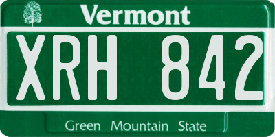 VT license plate XRH842