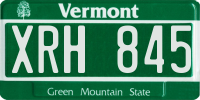 VT license plate XRH845