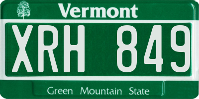 VT license plate XRH849