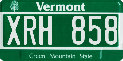 VT license plate XRH858