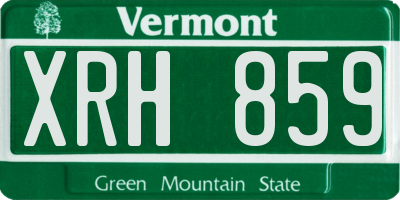 VT license plate XRH859