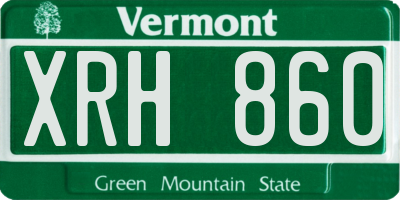 VT license plate XRH860