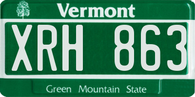 VT license plate XRH863