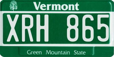 VT license plate XRH865