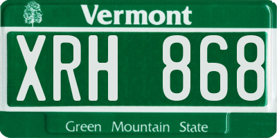 VT license plate XRH868