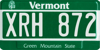VT license plate XRH872