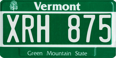 VT license plate XRH875