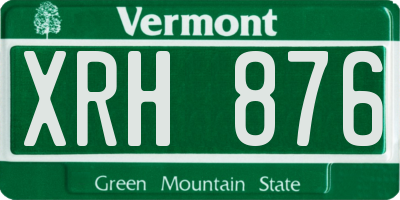 VT license plate XRH876