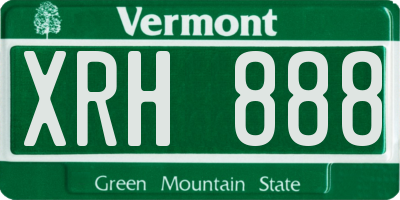 VT license plate XRH888