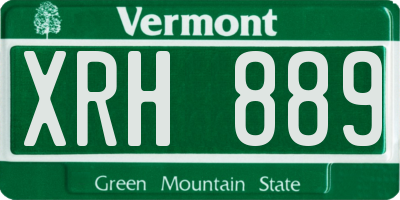 VT license plate XRH889