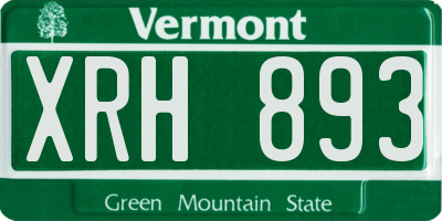 VT license plate XRH893