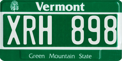 VT license plate XRH898