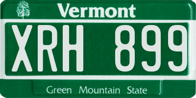 VT license plate XRH899