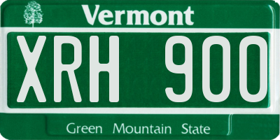 VT license plate XRH900