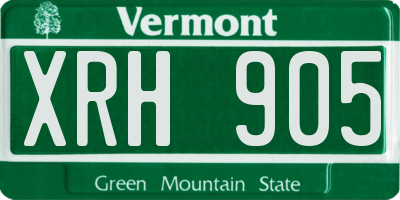 VT license plate XRH905