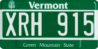 VT license plate XRH915