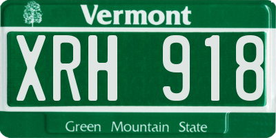VT license plate XRH918