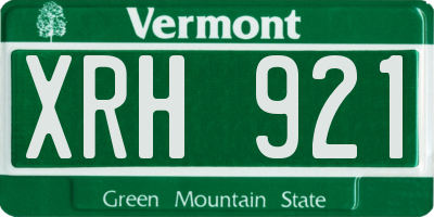 VT license plate XRH921