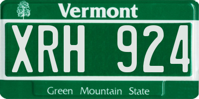 VT license plate XRH924
