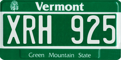 VT license plate XRH925