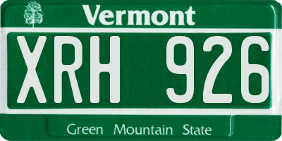 VT license plate XRH926