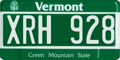 VT license plate XRH928