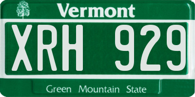 VT license plate XRH929
