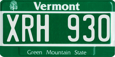 VT license plate XRH930