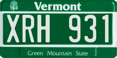 VT license plate XRH931