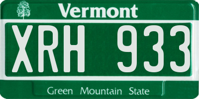 VT license plate XRH933