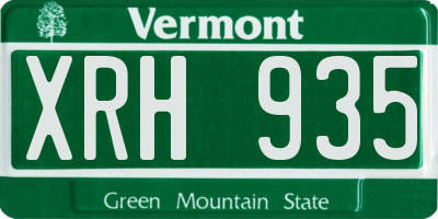 VT license plate XRH935