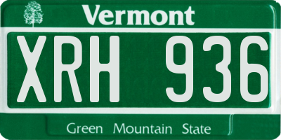 VT license plate XRH936