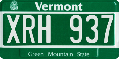 VT license plate XRH937