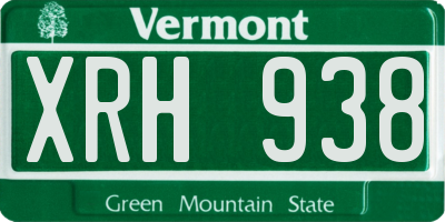 VT license plate XRH938