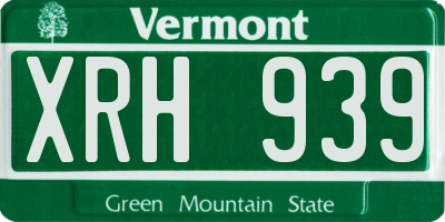 VT license plate XRH939