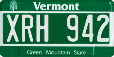 VT license plate XRH942