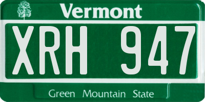 VT license plate XRH947