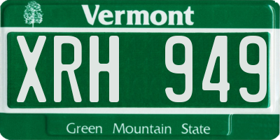 VT license plate XRH949