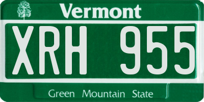 VT license plate XRH955