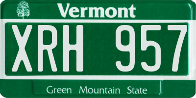 VT license plate XRH957
