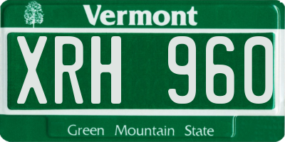 VT license plate XRH960